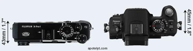 Compare X-Pro1 versus G1 top