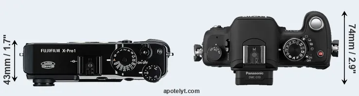 Compare X-Pro1 versus G10 top