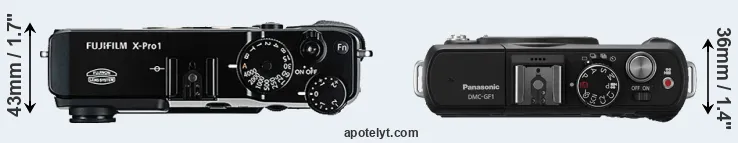 Compare X-Pro1 versus GF1 top