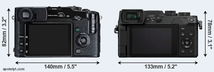 Comparison X-Pro1 or GX8 rear