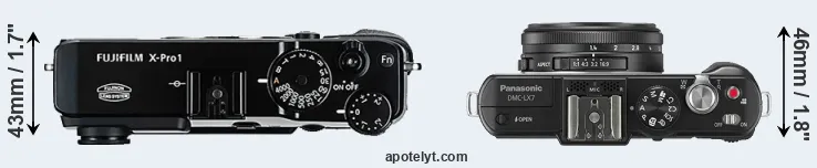 Compare X-Pro1 versus LX7 top