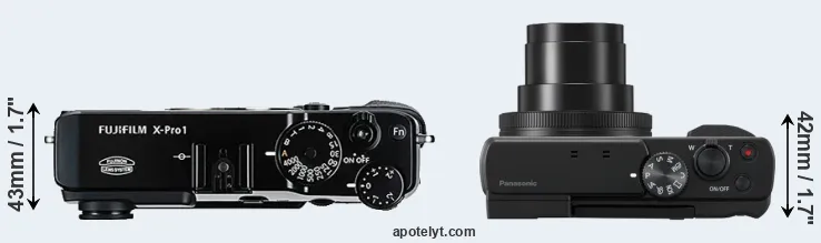Compare X-Pro1 versus TZ95 top