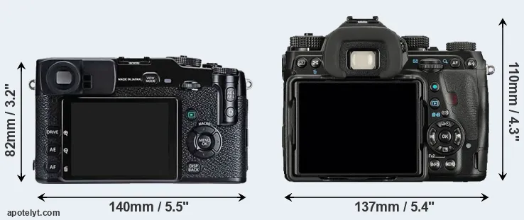 Comparison X-Pro1 or K-1 rear