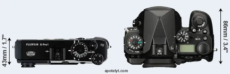 Compare X-Pro1 versus K-1 top