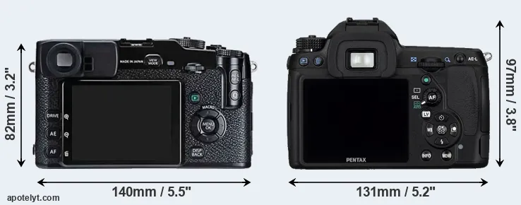 Comparison X-Pro1 or K-5 rear