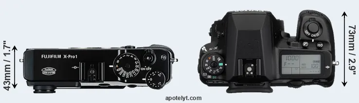 Compare X-Pro1 versus K-5 top