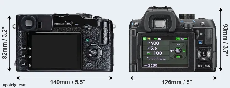 Comparison X-Pro1 or K-70 rear
