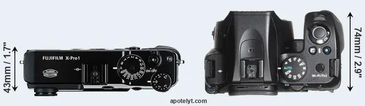 Compare X-Pro1 versus K-70 top