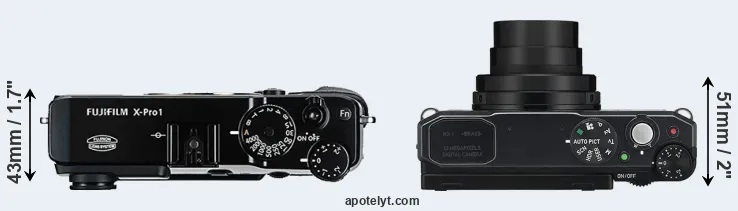 Compare X-Pro1 versus MX-1 top