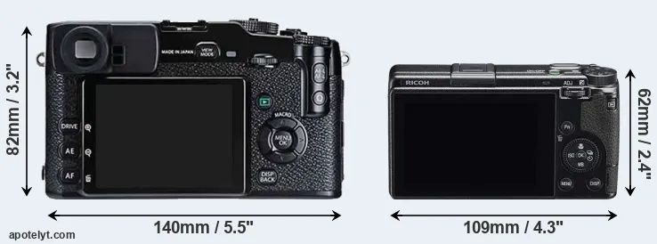 Comparison X-Pro1 or GR IIIx rear