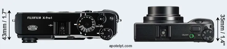 Compare X-Pro1 versus GR IIIx top