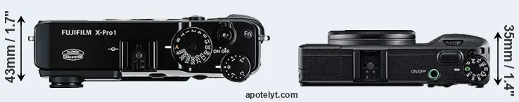 Compare X-Pro1 versus GR top