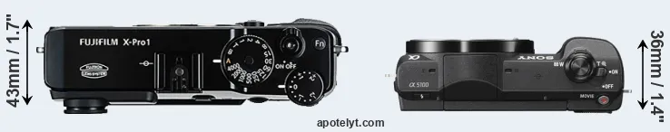 Compare X-Pro1 versus A5100 top