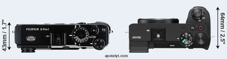 Compare X-Pro1 versus A6700 top