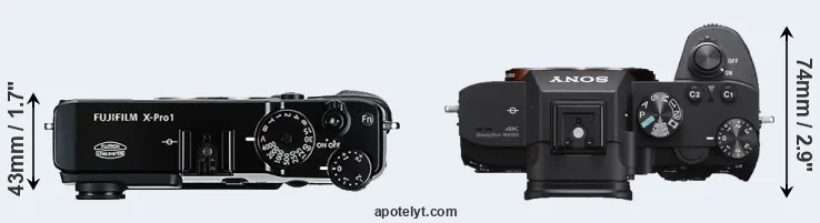 Compare X-Pro1 versus A7 III top