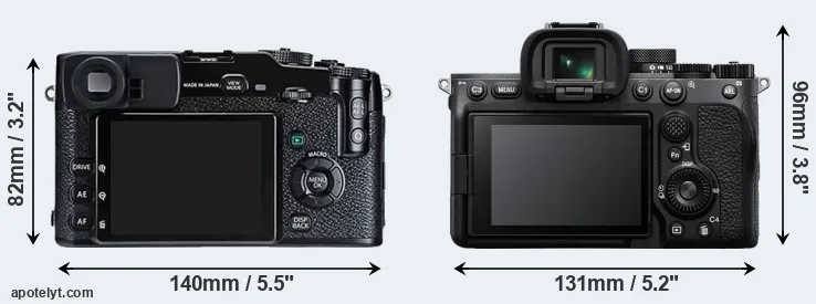 Comparison X-Pro1 or A7 IV rear