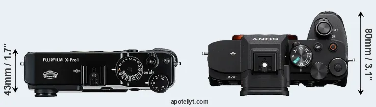 Compare X-Pro1 versus A7 IV top
