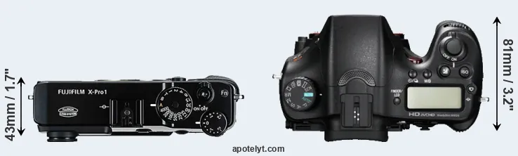 Compare X-Pro1 versus A77 top