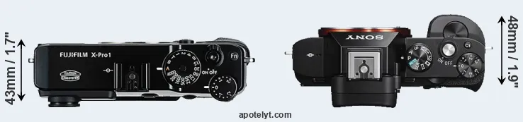Compare X-Pro1 versus A7S top