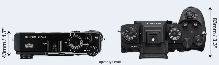 Compare X-Pro1 versus A9 III top