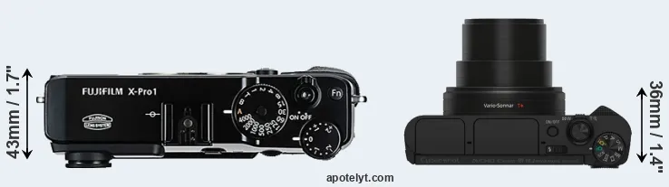 Compare X-Pro1 versus HX80 top