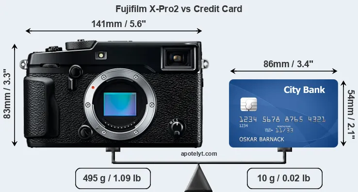 Fujifilm X-Pro2 vs credit card front