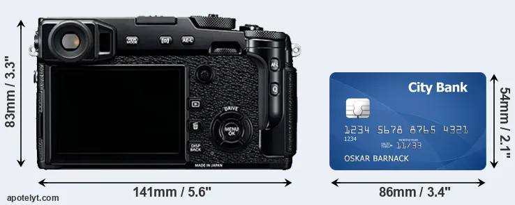X-Pro2 and credit card rear side