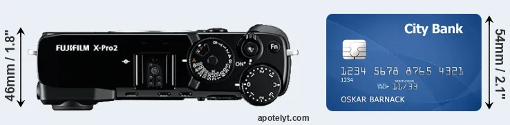 X-Pro2 versus credit card top view
