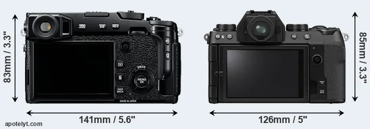 Comparison X-Pro2 or X-S10 rear
