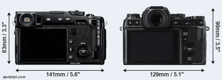 Comparison X-Pro2 or X-T1 rear