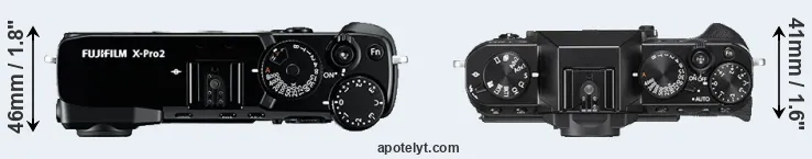 Compare X-Pro2 versus X-T20 top