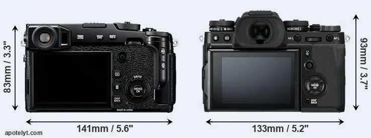 Comparison X-Pro2 or X-T3 rear