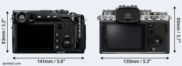 Comparison X-Pro2 or X-T4 rear