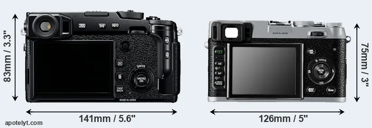 Comparison X-Pro2 or X100 rear