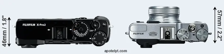 Compare X-Pro2 versus X20 top