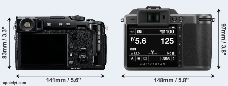 Comparison X-Pro2 or X1D II rear