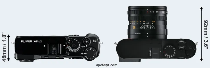 Compare X-Pro2 versus Q2 top