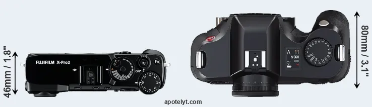 Compare X-Pro2 versus S2 top