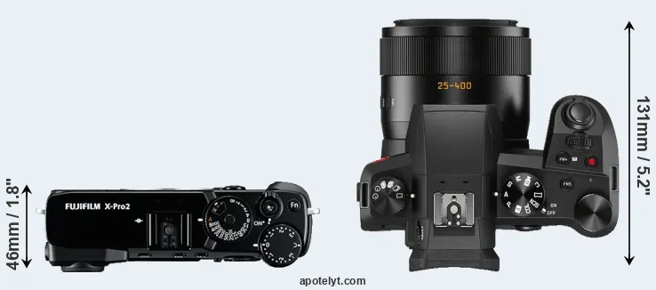 Compare X-Pro2 versus V-LUX 5 top