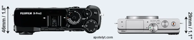 Compare X-Pro2 versus J4 top