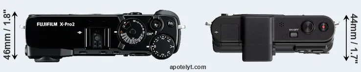 Compare X-Pro2 versus V1 top