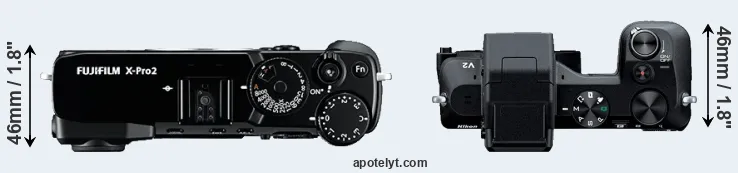 Compare X-Pro2 versus V2 top