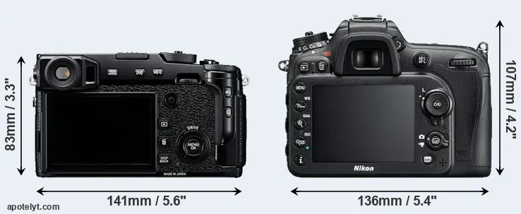 Comparison X-Pro2 or D7200 rear