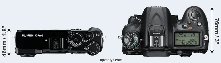 Compare X-Pro2 versus D7200 top