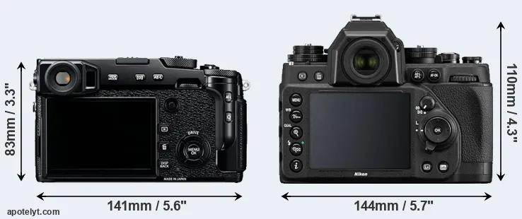 Comparison X-Pro2 or Df rear