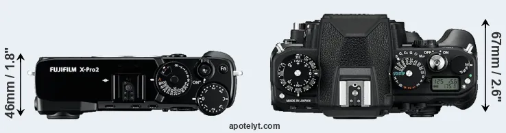 Compare X-Pro2 versus Df top