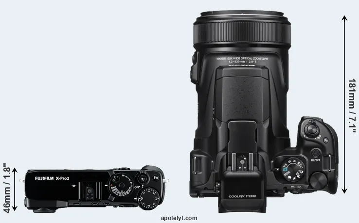 Compare X-Pro2 versus P1000 top