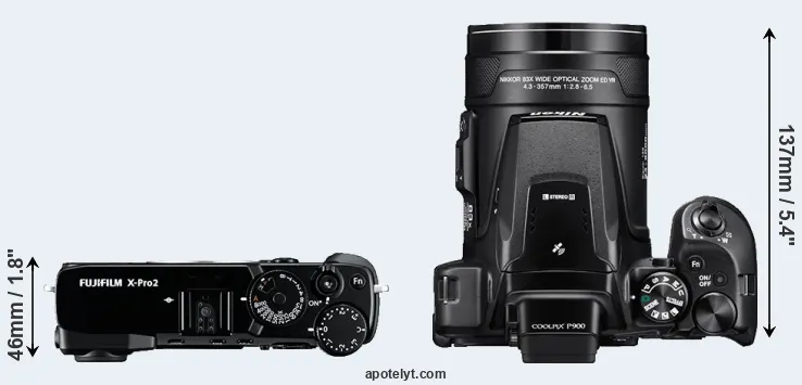 Compare X-Pro2 versus P900 top