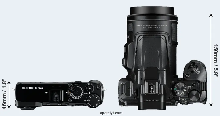 Compare X-Pro2 versus P950 top