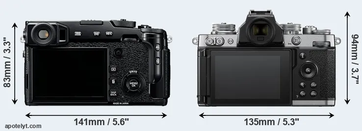 Comparison X-Pro2 or Z fc rear